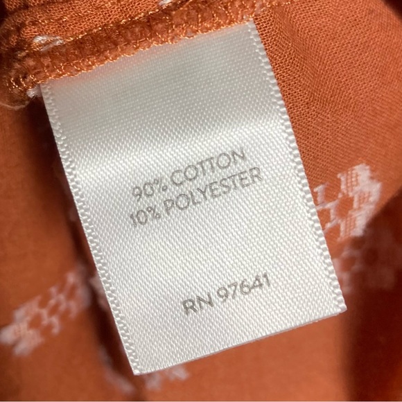 J. Jill peasant top orange brown patterned button India up small - Picture 9 of 9